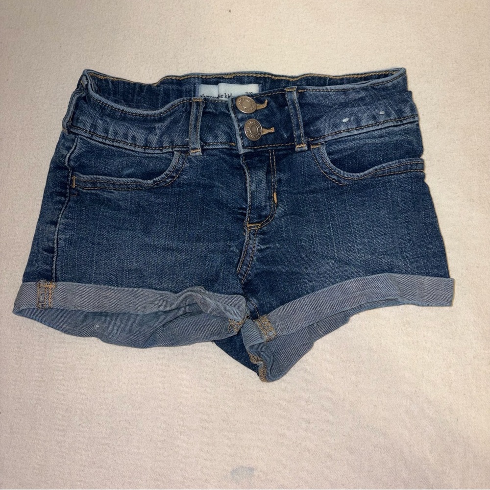 Abercrombie Kids Mid Rise Shortie Short Size 7/8 Medium Wash Denim